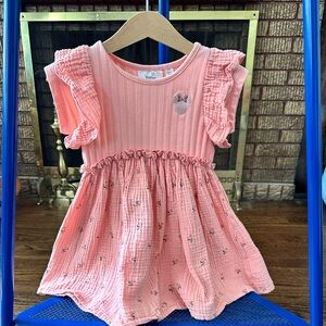 Disney Junior Minnie Mouse Floral Muslin Dress sz 2T